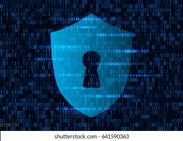 Banner cyber security data on the Internet. Vector illustration in a modern style