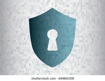 Banner cyber security data on the Internet. Vector illustration in a modern style