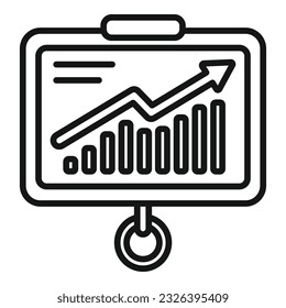 Banner data chart icon outline vector. Digital business. Study report