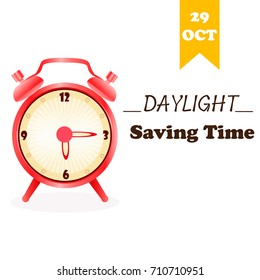  Banner for Daylight Saving Time with alarm clock
