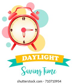  Banner for Daylight Saving Time with alarm clock