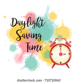  Banner for Daylight Saving Time with alarm clock