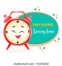 Banner for Daylight Saving Time with alarm clock