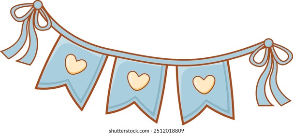 Elementos de decoração de banner Baby Duche Illustration