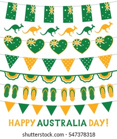 Banner decoration in national colors of Australia, vector set