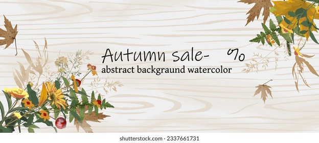
Banner decorative background autumn. Vector illustration.