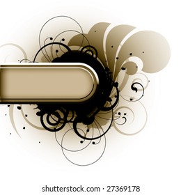 banner with decorative elements on a retro background