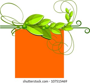 banner with decorative elements of the vine branch decorates