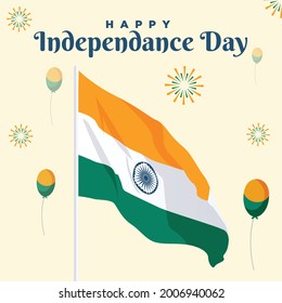 Banner design of 15 august happy independence day template.