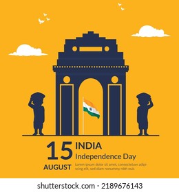Banner design of 15 august happy independence day template.