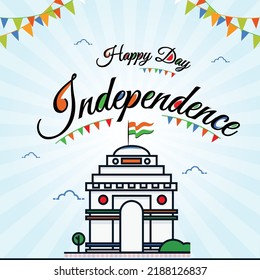 Banner design of 15th august happy independence day template.