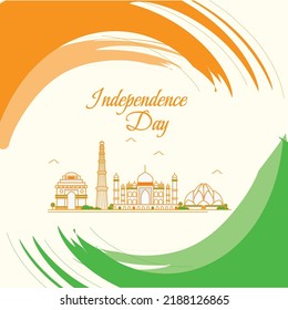 Banner design of 15th august happy independence day template.