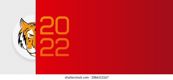 Banner design for the 2022 celebration of the Year of the Tiger. Vector template.