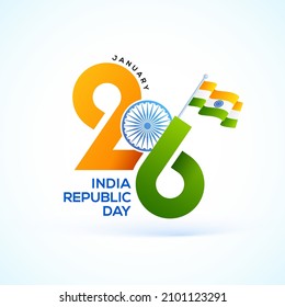 Banner design of 26th January Happy Republic Day of India template with Indian Flag