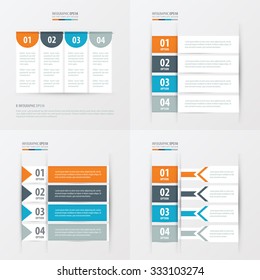 banner design 4 item Orange , blue, gray color