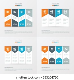 banner design 4 item Orange , blue, gray color