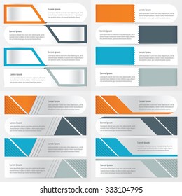 banner design 4 item Orange , blue, gray color