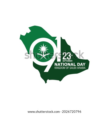 Banner design of 91 Year Saudi Arabia National Day. 23 September. Vector Illustration.