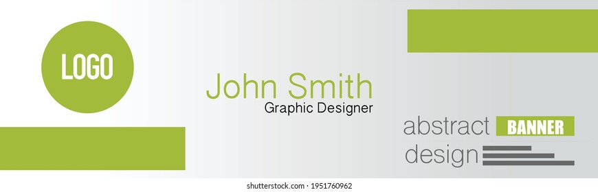 Banner design. Abstract background template. Social media header layout. Simple advertisement promo concept. Green color vector illustration.