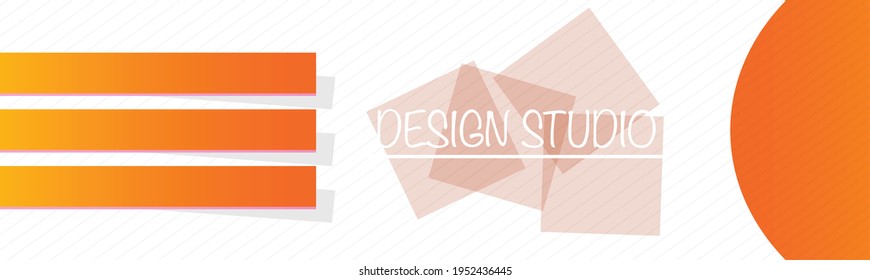 Banner design. Abstract background template. Social media header layout. Simple advertisement promo concept. Orange color vector illustration.
