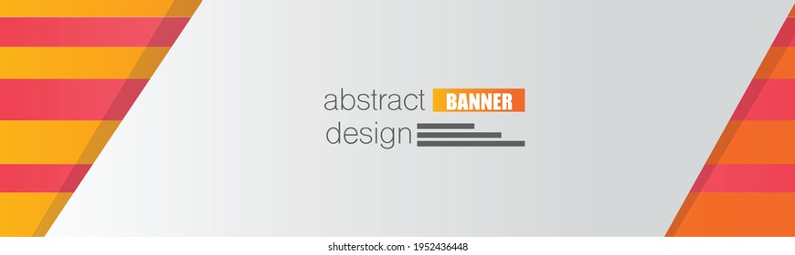 Banner design. Abstract background template. Social media header layout. Simple advertisement promo concept. Orange and pink color vector illustration.