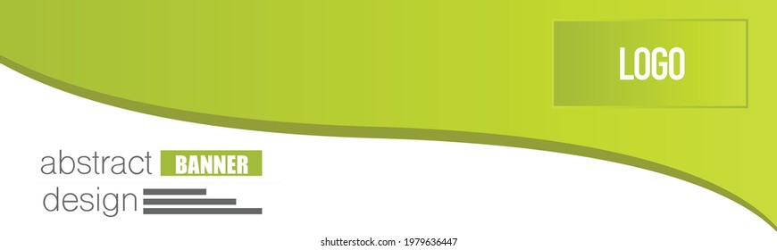 Banner design. Abstract background template. Social media header layout. Simple advertisement promo concept. Green color vector illustration.