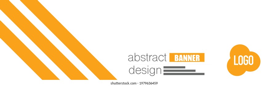Banner design. Abstract background template. Social media header layout. Simple advertisement promo concept. Orange color vector illustration.