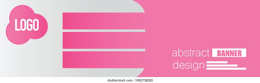 Banner design. Abstract background template. Social media header layout. Simple advertisement promo concept. Pink color vector illustration.