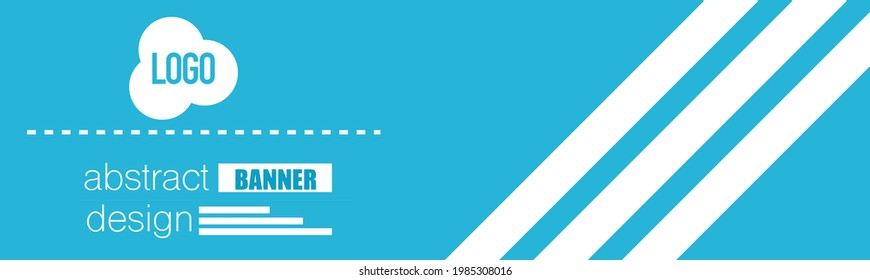 Banner design. Abstract background template. Social media header layout. Simple advertisement promo concept. Blue color vector illustration.