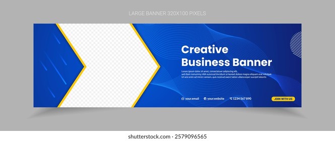 banner design with abstract background template for website and social media