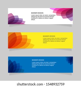 Banner design abstract flowers template