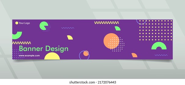 Banner design with abstract memphis concept