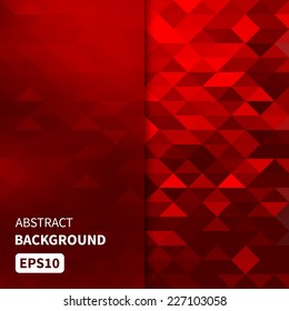 Banner design. Abstract template background with red triangle shapes. Vector illustration EPS10
