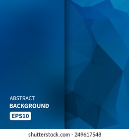 Banner design. Abstract template background with blue triangle shapes. Vector illustration EPS10