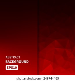 Banner design. Abstract template background with red triangle shapes. Vector illustration EPS10