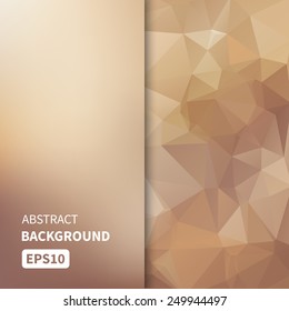 Banner design. Abstract template background with beige triangle shapes. Vector illustration EPS10