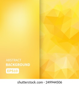 Banner design. Abstract template background with yellow triangle shapes. Vector illustration EPS10