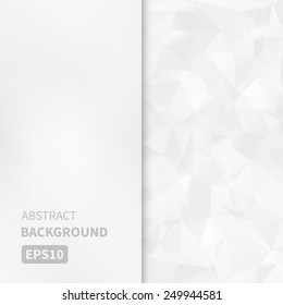 Banner design. Abstract template background with white and grey triangle shapes. Vector illustration EPS10