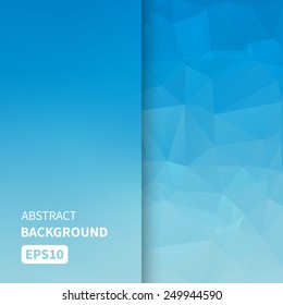 Banner design. Abstract template background with blue triangle shapes. Vector illustration EPS10