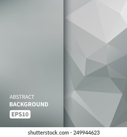 Banner design. Abstract template background with grey triangle shapes. Vector illustration EPS10