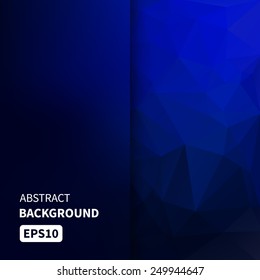 Banner design. Abstract template background with blue triangle shapes. Vector illustration EPS10