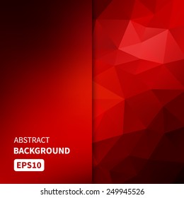 Banner design. Abstract template background with red triangle shapes. Vector illustration EPS10
