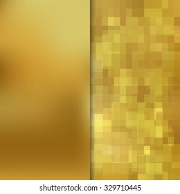 Banner design. Abstract template background with gold triangle shapes. Vector illustration EPS10