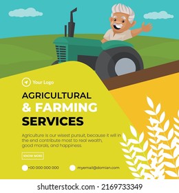 Banner Design Agricultural Farming Services Cartoon Stock Vector ...