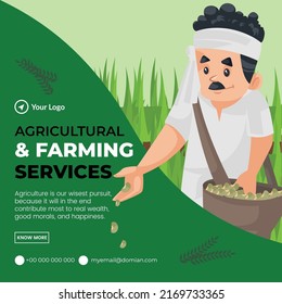 Diseño de caricatura de servicios agrícolas y agrícolas.