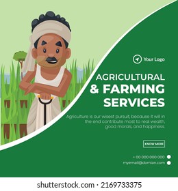 Banner Design Agricultural Farming Services Cartoon Stock Vector ...