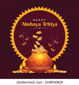 Banner design of akshaya tritiya festival template.
