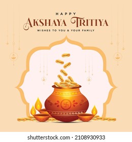 Banner design of akshaya tritiya festival template.