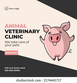 Banner design of animal veterinary clinic template.