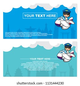 Banner design with around the world theme